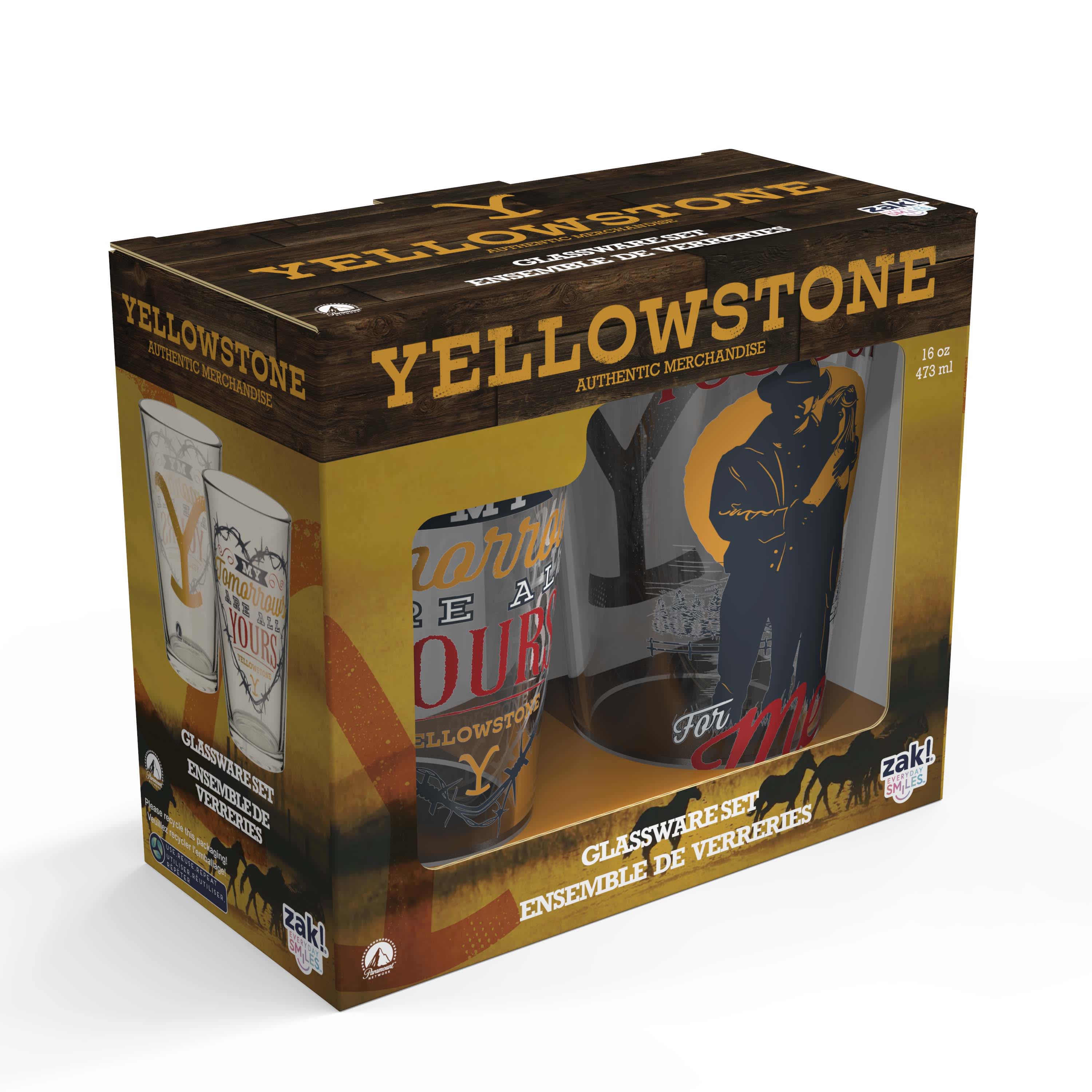 Zak Designs 16 Ounce Valentine Glass 2pk, Yellowstone