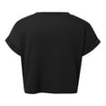 thumbnail image 3 of TYGHBN Loose Casual Round Neck Solid Color Short Sleeved Shirt for Women Workout Shirts Women Neck Tee Shirt and Shirt Long Sleeves Shirt Women Women Tees and Tops Loose Womens Athletic Top Spandex, 3 of 4