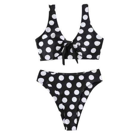 

VKEKIEO Two-Piece Sets Swimsuit Sport Bra Style Padded Black M