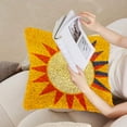 thumbnail image 4 of Latch Hook Kits Pillow Abstract Orange Sun Stamped Pillowcase Handamade Crochet Yarn Hook and Latch Emboridery Throw Pillow cover for Home Sofa Decor 17x17inch(16), 4 of 8