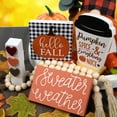 thumbnail image 1 of Heyone 7PCS Fall Decorations for Home - Fall Decor - 3 Fall Signs, 3PCS Blocks (3D Heart-shaped) & 1 Bead Garland, Happy Fall Tiered Tray Decor, Rustic Fall Tabletop Decor, 1 of 5