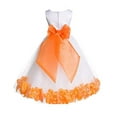 thumbnail image 2 of Ekidsbridal White Tulle Floral Rose Petals Formal Flower Girl Dress Holiday Wedding Junior Pageant Birthday Party Gown 007 12, 2 of 3