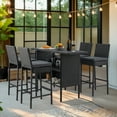 thumbnail image 7 of AVAWING 5 Pcs Handwoven Wicker Bar Set with Bar Table and Chairs, Black, 7 of 7