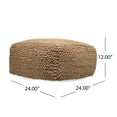 thumbnail image 3 of GDF Studio Wilsey Boho Handcrafted Tufted Fabric Square Pouf, Natural, 3 of 8