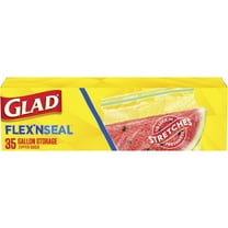 Glad FLEXN SEAL Zipper Food Storage Gallon Bags, 35 Count