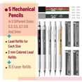 thumbnail image 2 of Mr. Pen- Metal Mechanical Pencil Set with Leads and Eraser Refills, 5 Sizes - 0.3, 0.5, 0.7, 0.9 and 2 Millimeters, 2 of 9