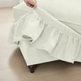 thumbnail image 6 of 138" Oversized Modular Sectional Sofa, U-Shaped Cloud Couch with Removable Ruffles Pleats Skirts and Movable Ottomans, 6 Seater Chenille Sleeper Couch Set, Beige, 6 of 9