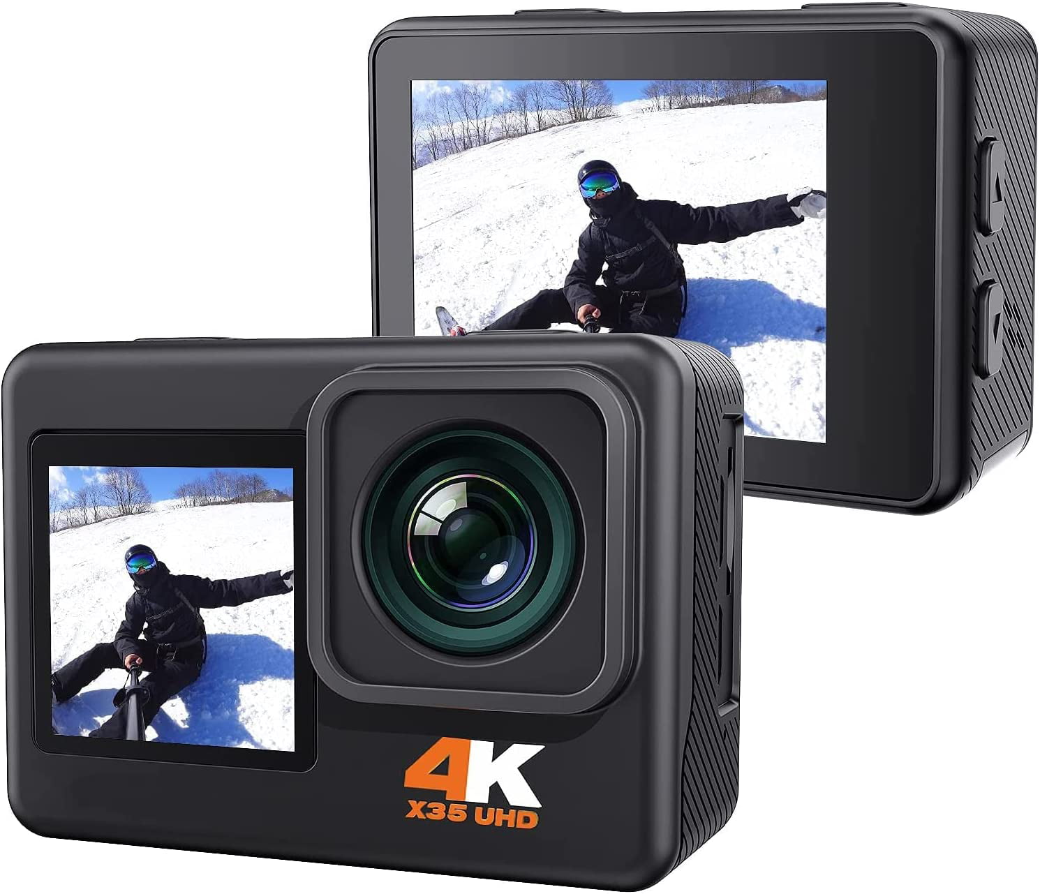Action Camera 4K 24MP,170DegreeWide-Angle WiFi Waterproof Underwater Camera with Dual Screen,4X Zoom PC Webcam,Sports Cam with 2 Batteries and Mounting Accessories Kit - Walmart.com