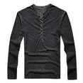 thumbnail image 4 of MesaSe Man V Neck Long Sleeve Shirts Button On Slim For Shirt Leisure Solid Color Top, 4 of 6