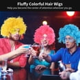 thumbnail image 2 of 6 pelucas de payaso de neón, pelucas de pelo esponjosas y coloridas con gorros de peluca y gafas de sol de corazón, pelucas afro cortas y rizadas para fiesta de disfraces, postizo de fiesta diaria par, 2 of 5