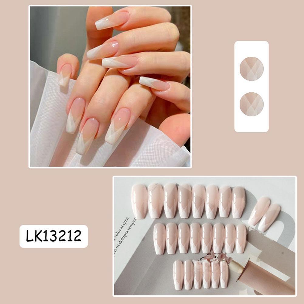 False Nails Small Fresh Yellow Flowers Decorated Design Almond Fake Nails French Wearable Manicure Art Tips U7K4