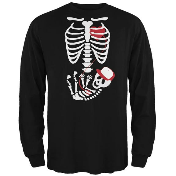 Baby Boy Baby Pregnant Skeleton Halloween Costume Long Sleeve - Small