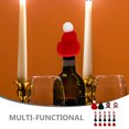 thumbnail image 2 of 24 Uds Mini sombrero de punto navideño bufanda DIY decoración de cubierta de botella de vino navideña, 2 of 6