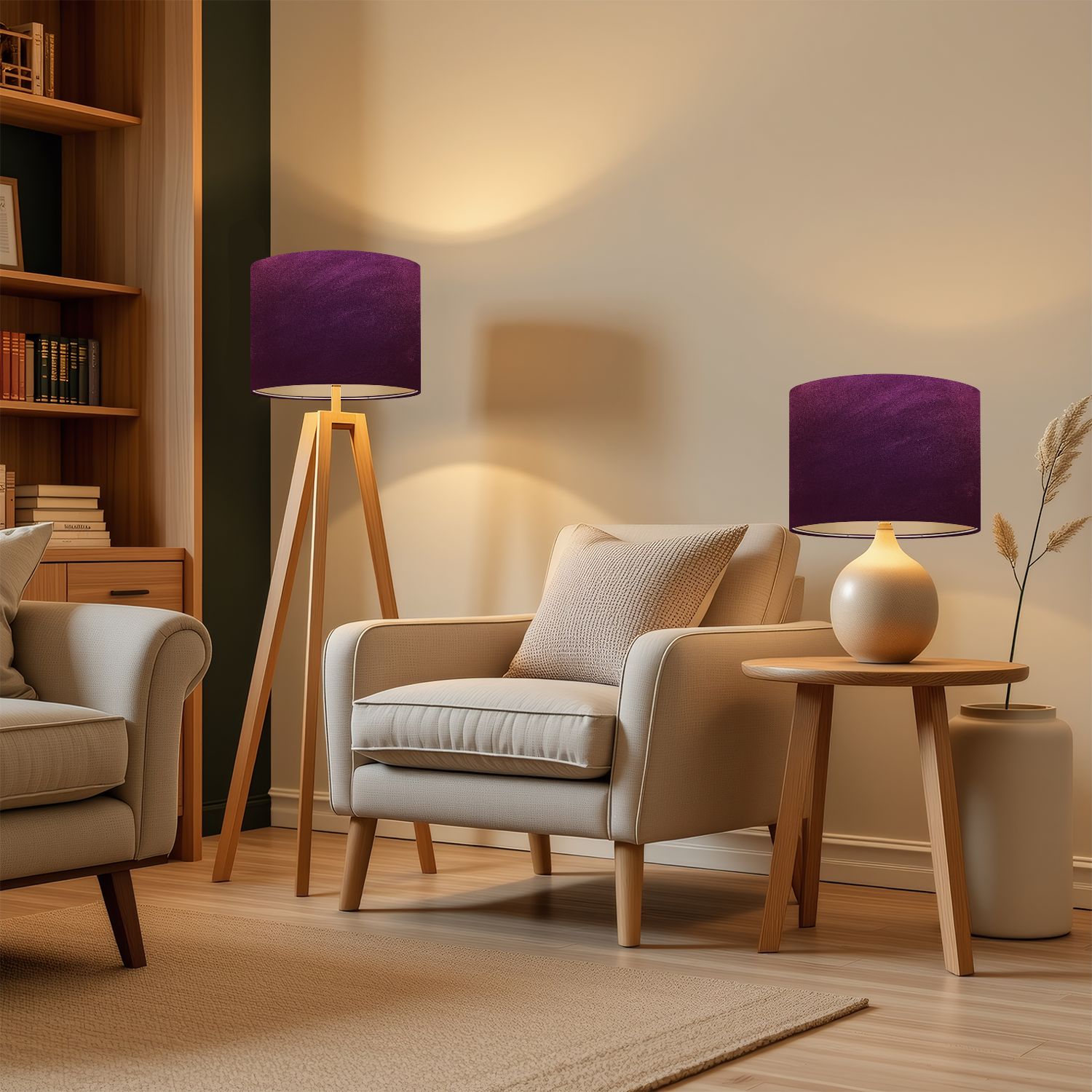 Lampshades 2 Pack Abstract textured light purple 13"x13"x10" Light Shade for Table Lamps Floor Lamps Drum Lamp Shades Lampshade Replacement Easy Assembly
