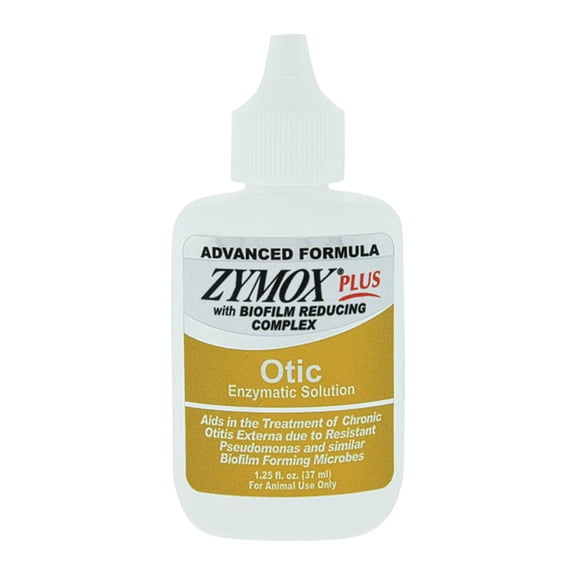 ZYMOX Advanced Formula Otic Plus Enzymatic Ear Solution for Dogs and Cats without Hydrocortisone, 1.25oz