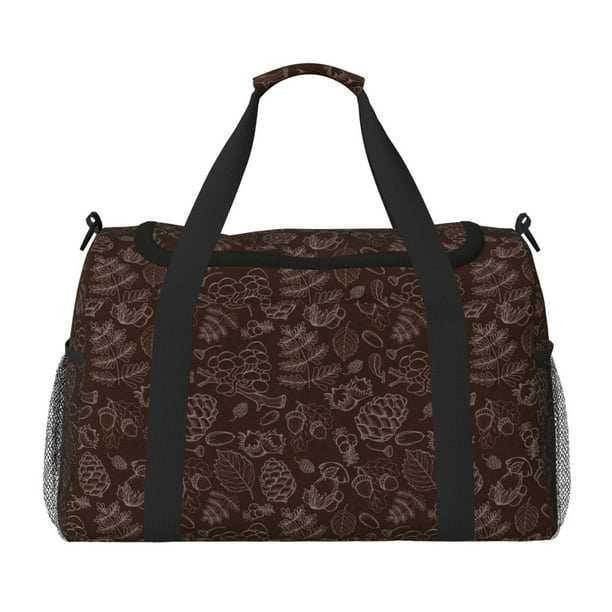 Disketp Autumn Brown Plants Bolsa de Viaje Tipo Duffle, Bolso de Mano para Fin de Semana para Mujer, Bolsa de Gimnasio Ligera para Hombre, Esencial para Viajes