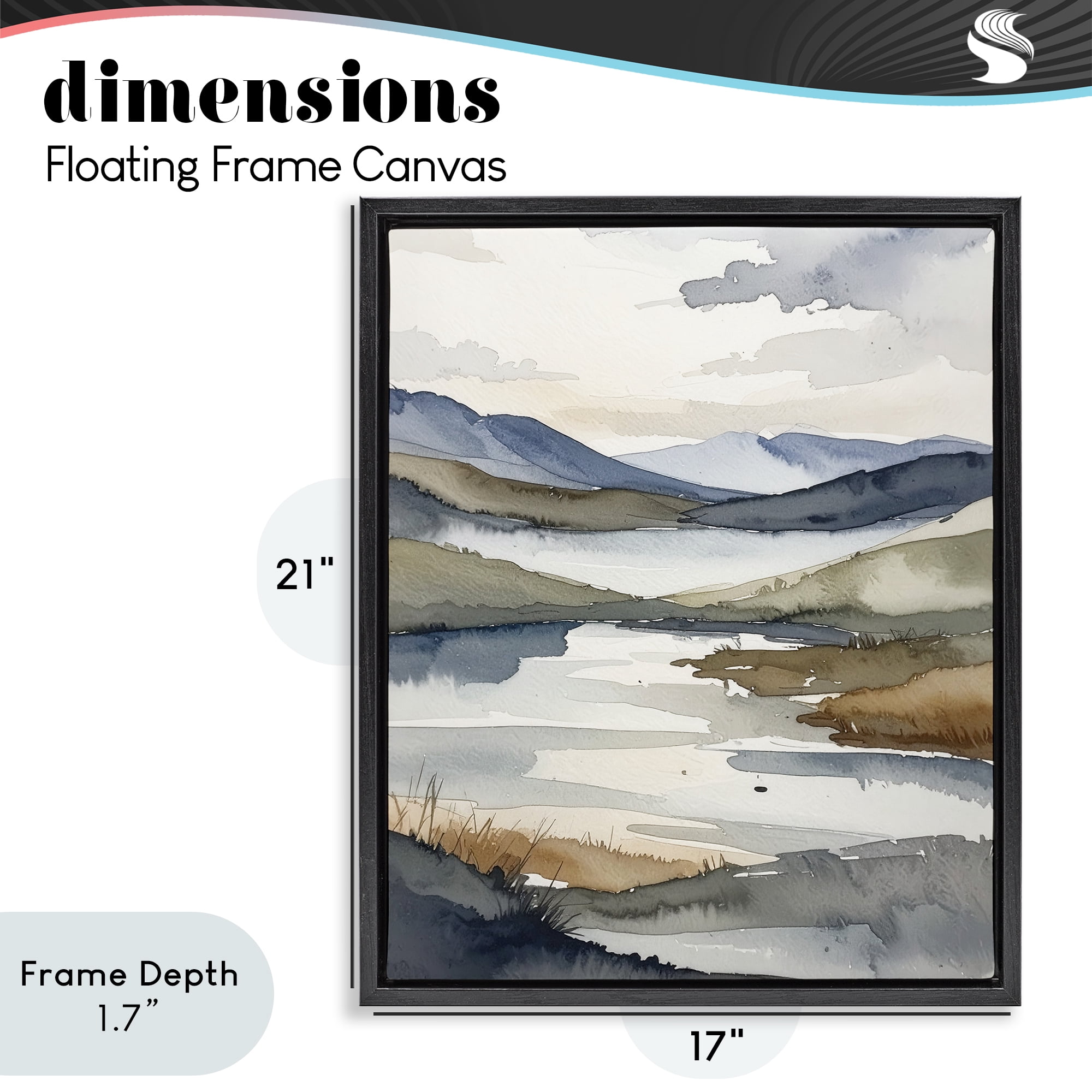 Stupell Industries Flow Of Water Pond Black Framed Floater Canvas Wall Art, design by Alonza Saunders