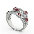 thumbnail image 2 of 2.00 Ct Round Shaped Real Diamond Ruby Gemstone Stunning Eternity Band for Wedding 14K White Gold Size 9.5, 2 of 7