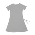 thumbnail image 2 of YFPWM Semi Formal Dresses for Women Mini Dress Plus Size Maturity Dresses Long Dress Leaf Dress Wedding Guest Knee Length Summer Dresses Solid O-Neck Dress Pleated Design, 2 of 6
