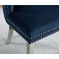 thumbnail image 5 of Dining Chairs Set of 2, Luxurious Upholstered Tufted Dining Chairs with Stainless Steel Legs and Pull R-ing Trim, Button-Tufted Side Chairs  for Living Room, Dining Room, Blue, 5 of 9