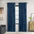 thumbnail image 2 of Sicily Room Darkening Velvet Dual Header Curtain Panel 50" x 108" in Dark Blue, 2 of 6