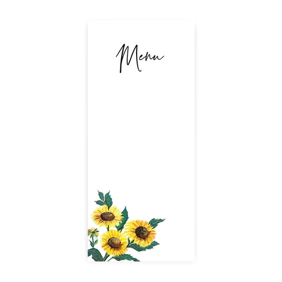 Koyal Wholesale Rustic Sunflower Printable Wedding Paper Menu Cards for DIY Printer, Pack of 52