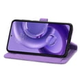 thumbnail image 4 of for Motorola Edge 30 Neo Case for Women, Wallet Case with Zipper Pocket Purse Flower Embossed PU Leather Card Slots Wrist Strap Flip Folio Protective Cover for Motorola Edge 30 Neo, Purple, 4 of 8