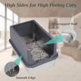 thumbnail image 4 of 2 Pack XL Stainless Steel Cat Litter Box with Lid, Extra Large Litter Pan with High Sides, Easy Cleaning, Include Double Layer Litter Mat and Scoop, Gray, 4 of 10