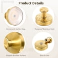 thumbnail image 2 of 8 Pack Bathroom Suction Cup Hooks - No Drill Twist-Lock Suction Hooks, Premium Stainless Steel (Rose Gold/Gold) Anti-Fall Hooks for Tile, Glass, Mirror - Holds Towels, Robes, 2 of 5