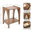 thumbnail image 5 of Kate and Laurel Aarstad Modern Rectangle Mango Wood Side Table, 16 x 14 x 22, Walnut Brown, Mid-Century Arched Two-Tier End Table for Use as a Bedroom Nightstand or Living Room Plant Stand, 5 of 9