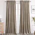 thumbnail image 1 of Cortinas Benedeco de terciopelo marrón, 132 x 274 cm, 2 paneles, dormitorio, 1 of 8