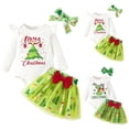 thumbnail image 2 of Xyant Baby Girl Christmas Outfit Ruffle Long Sleeve Romper Tutu Skirt Headband Set My First Christmas Baby Girl Outfits,Size 3-6 Months, 2 of 9