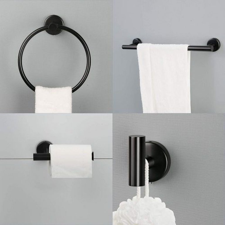 Black Cabinet Door-mounted Paper Towel Holder, Stainless Steel