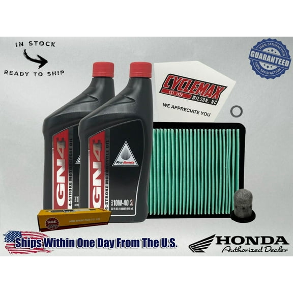 Cyclemax Standard 10W-40 Tune Up Kit fits 2003-2025 Honda Ruckus with Spark Plug
