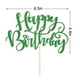 thumbnail image 2 of Cake Topper Naicaek artesanal con brillo verde Feliz Cumpleaños, 2 of 7