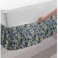 thumbnail image 2 of Botanical Bed Skirt, Pastel Leaves in Paisley Style Twisted Leaf Motifs Repetitive Botany, Elastic Bedskirt Dust Ruffle Wrap Around for Bedding Decor, 4 Sizes, Dark Blue Multicolor, by Ambesonne, 2 of 2