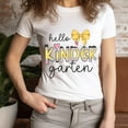 thumbnail image 3 of Cute Kindergarten Teacher T-Shirt – Yellow Bow School Graphic, White, M, 3 of 6