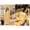 thumbnail image 4 of Indian Wedding Reception Wear Plazzo Dresses Pakistani Designer Salwar Kameez Suits ( Yellow, XS - 36 ), 4 of 5