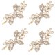 thumbnail image 1 of 4 Piezas Horquillas para el Cabello de Novia con Diamantes de Imitación, Horquillas para el Cabello con Hojas para Boda, Horquillas para el Cabello con Perlas y Cristales para Novia, Pasadores co, 1 of 5