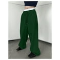 thumbnail image 4 of Men's Y2K Baggy Sweatpants - Streetwear Wide Leg Open Bottom Joggers with Pockets, Yoga & Gym Track Pants Dark Green M, 4 of 4