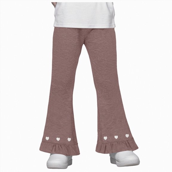 Gubotare Toddler Linen Pants Girls Pants for Girls Summer Casual Loose Lightweight Solid Harem Pants Kids Drawstring Wide Leg Trousers with Pocket 4T 5T (Coffee,4-5 Years)