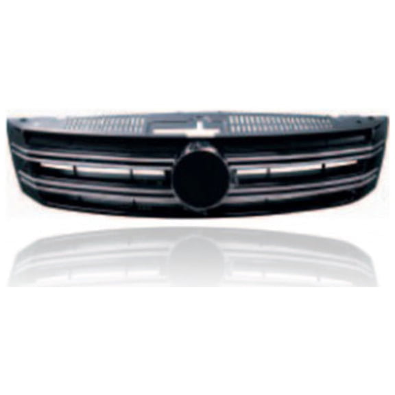 Grille - Compatible/Replacement for '12-17 Volkswagen VW Tiguan, 17-18 Limited - Main Upper, Black Frame Chrome Trim Insert, With Emblem Provision - 5N0853651J9B9 CAPA