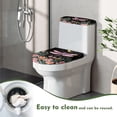 thumbnail image 3 of HELLHERO Dragonfly Flowers Toilet Cover Set, Dust-Proof Stays in Place Polyester Fabric Bathroom Toilet Cover Set, 3 of 4