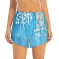 thumbnail image 2 of Rateoe Hanging Orchids Floral Blue Printed 2 in 1 Women's Workout Shorts for Athletic Gym Running Shorts with Phone Pockets-X-Large, 2 of 7