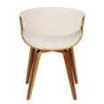 thumbnail image 4 of Contemporary Home Living 30.25" Brown Walnut and Cream Fabric Curvo Mid-Century Modern Dining Chair, 4 of 5