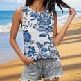 thumbnail image 2 of IFNWSV Womens Tank Tops Crew Neck Sleeveless Colorful Print Loose Fit Casual Summer Tops for Women Blue M, 2 of 6