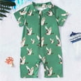 thumbnail image 2 of Baby Boy Swimsuit 9-12 Months Toddler Boy Swimsuit Mallard Baby Clothes Long Sleeve Zipper Rash Guard with Hat Set Bathing Suit, 2 of 7
