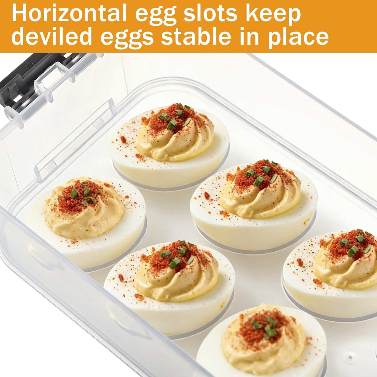 weibbin Stackable Deviled Egg Container 3 Tier Clear Plastic Carrier with Lid for 36 Eggs