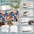 thumbnail image 7 of FOR U DESIGNS Hawaii Monstera Leaf Print Ottoman Cover Stretch Flip-Top Storage Bench Slipcover, Washable Footstool Protector with Elastic Bottom, Anti-Slip Soft Furniture Slipcover for Pets Kids, 7 of 7