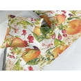 thumbnail image 2 of Citrus Bed Runner Set, Dreamy Jungle Scene with Flowers Oranges and Leafy Twigs Pattern Print, Decorative Bedding Scarf & 2 Pillow Shams for Hotels Homes, King, Marigold Fern Green Ruby, by Ambesonne, 2 of 3